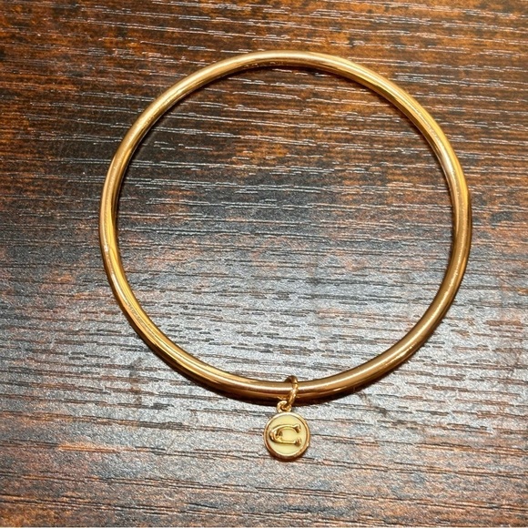 Coach 2pc goldtone bangle bracelet set 7.5 - Picture 3 of 10